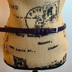 Purple Faux Leather Belt with Silver Buckle